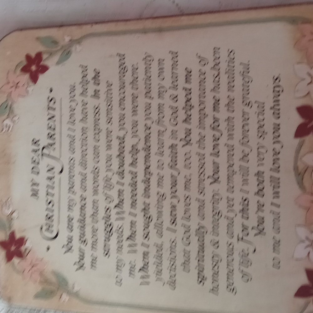 My dear Christian parent plaque